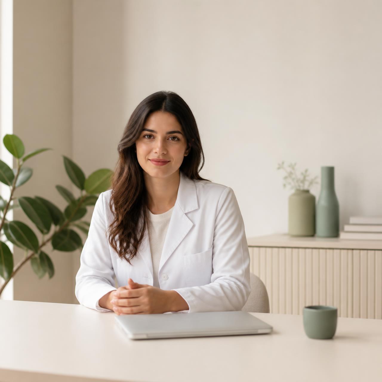 Médica organizando sua agenda de atendimentos no eumedi